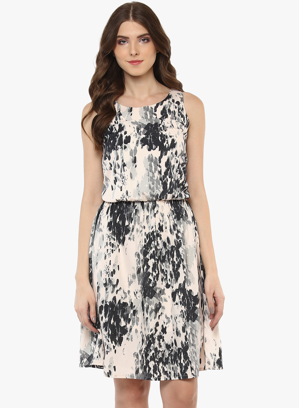 PORSORTE Women Fit and Flare Pink Dress - www.porsorte.in